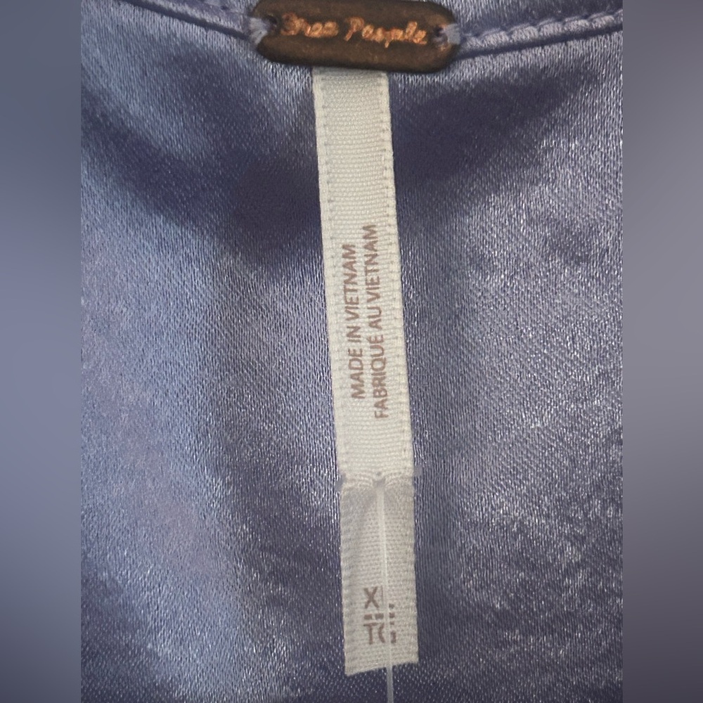 Free People Lavender Satin Blouse - Picture 2 of 6